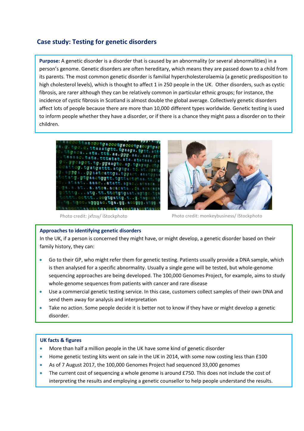 Case Study: Testing for Genetic Disorders