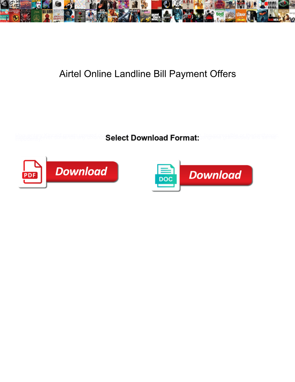 Airtel Online Landline Bill Payment Offers