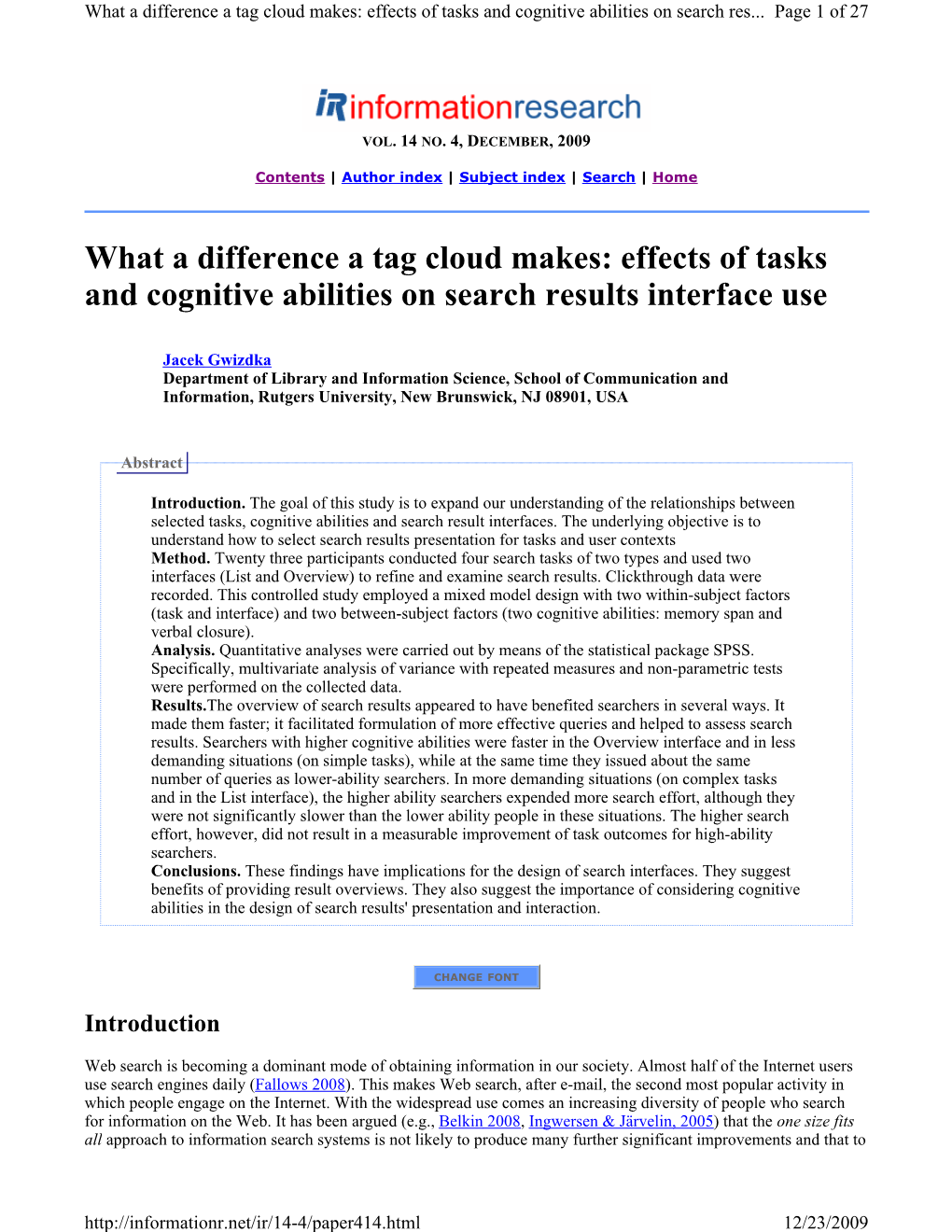 What a Difference a Tag Cloud Makes: Effects of Tasks and Cognitive Abilities on Search Res