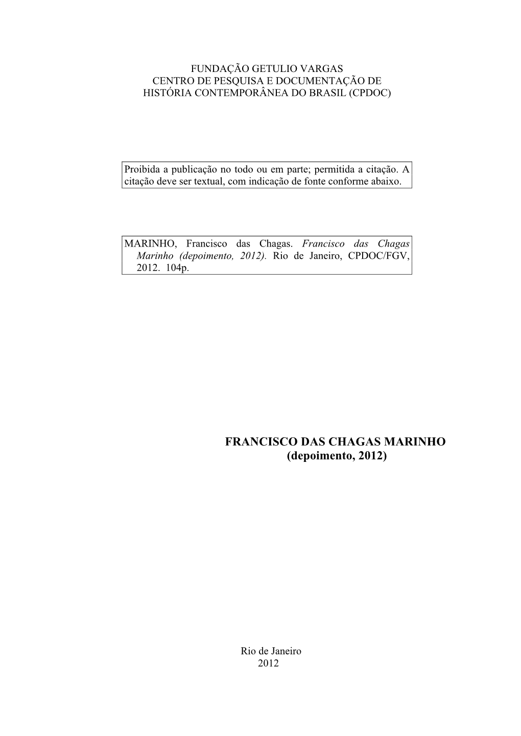 Transcrição Marinho Chagas