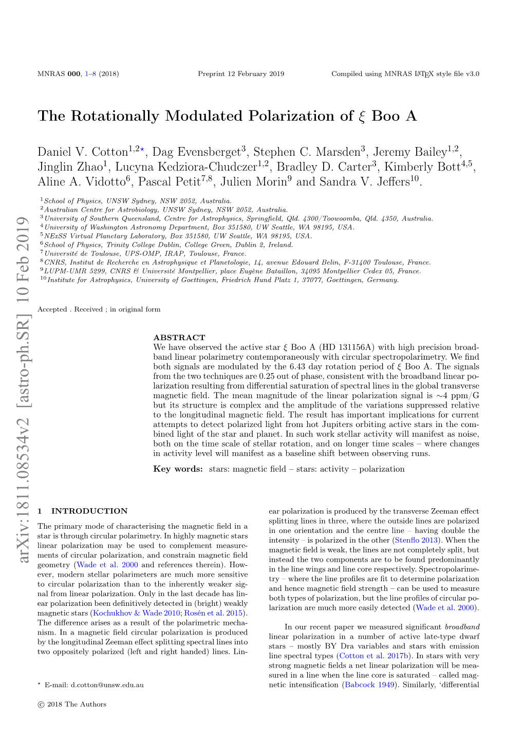 The Rotationally Modulated Polarization of Ξ Boo A