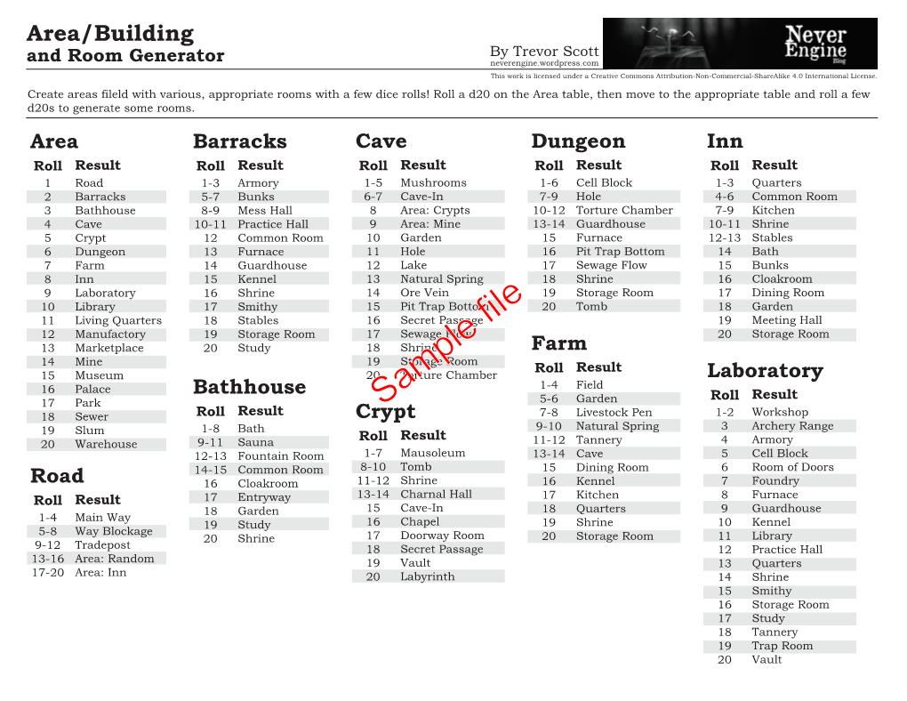 Area-Building and Room Generator