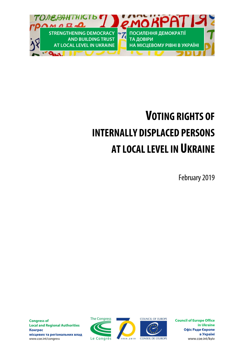 2019-02-14 Voting Rights of Idps at Local Level in Ukraine FINAL