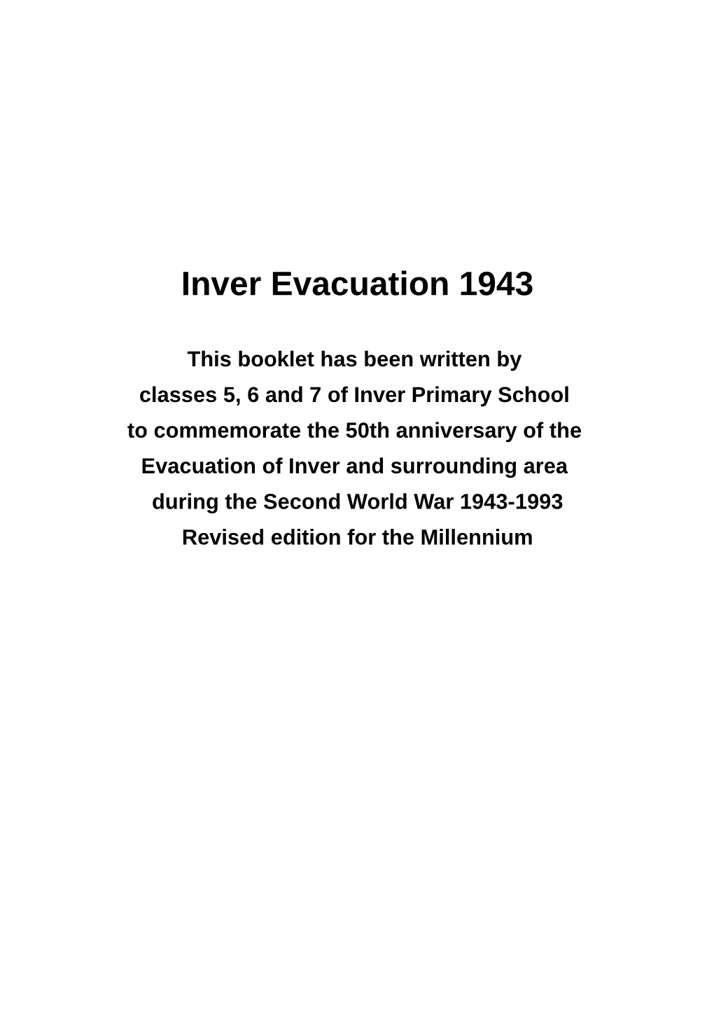Inver Evacuation 1943