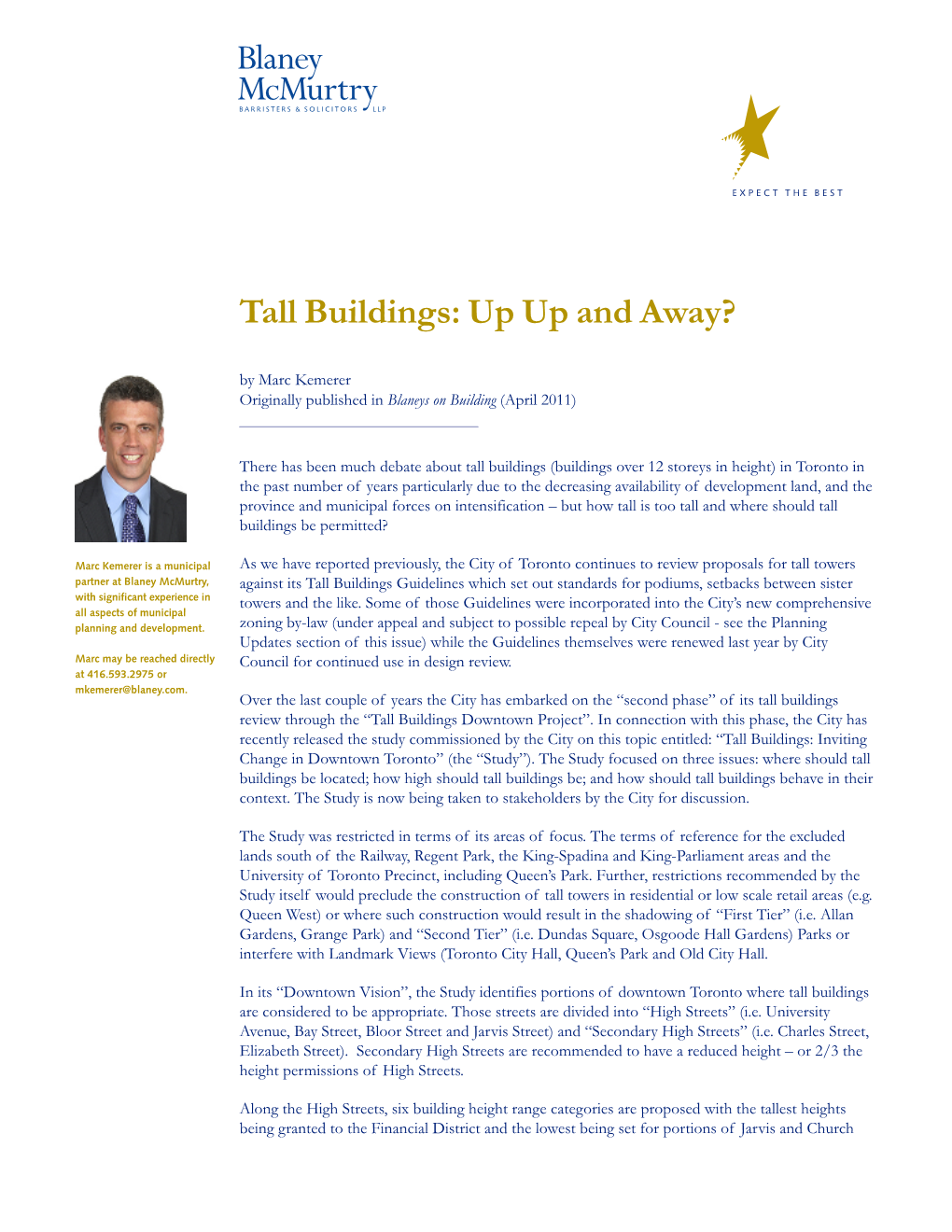 Tall Buildings: up up and Away?