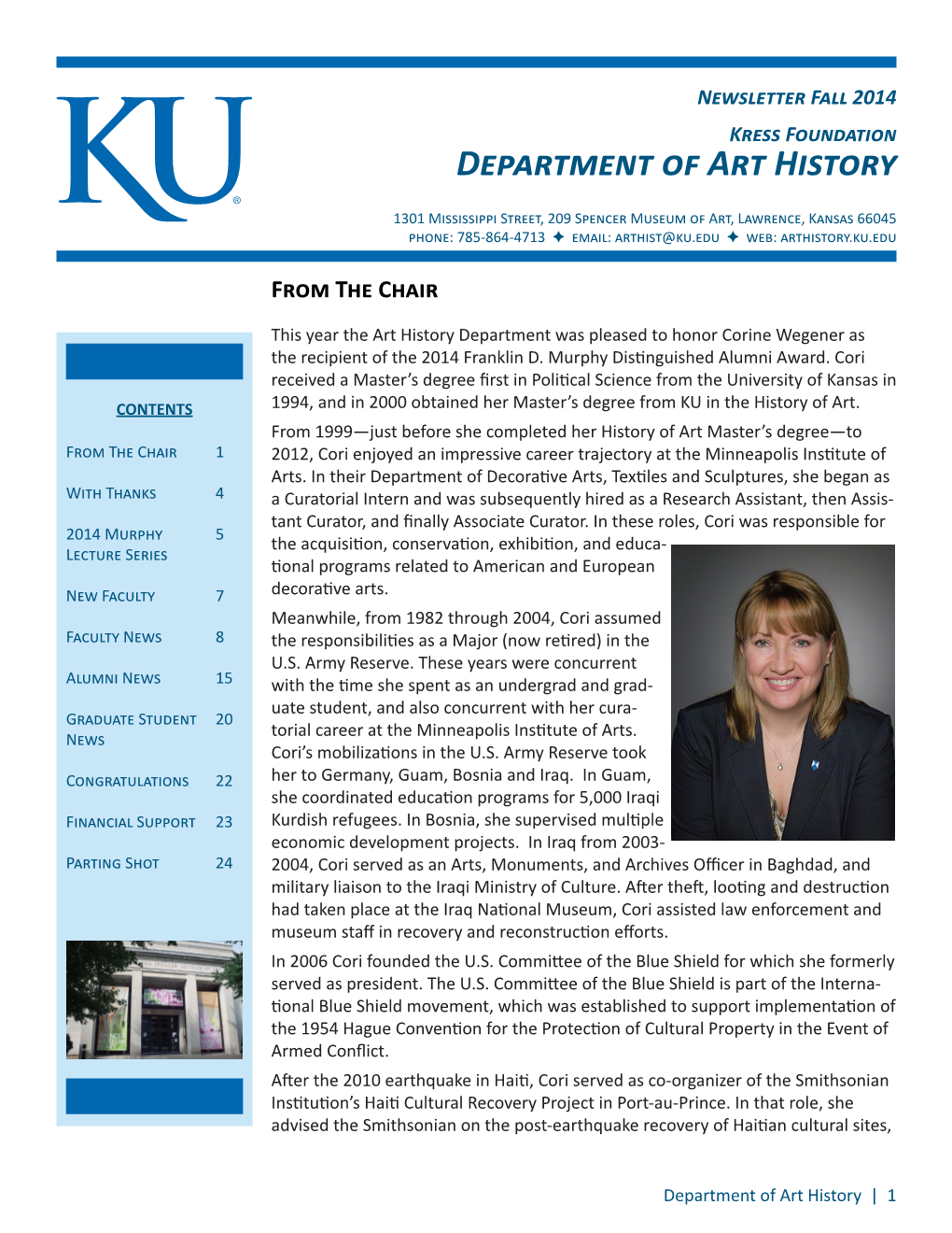 Fall 2014 Kress Foundation Department of Art History