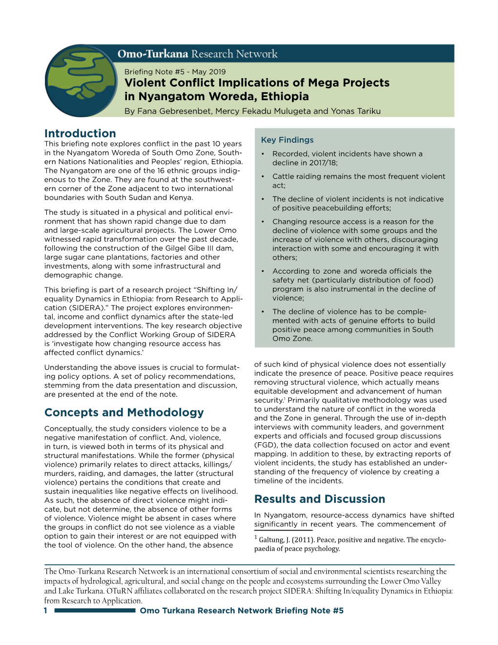 Violent Conflict Implications of Mega Projects in Nyangatom Woreda, Ethiopia by Fana Gebresenbet, Mercy Fekadu Mulugeta and Yonas Tariku