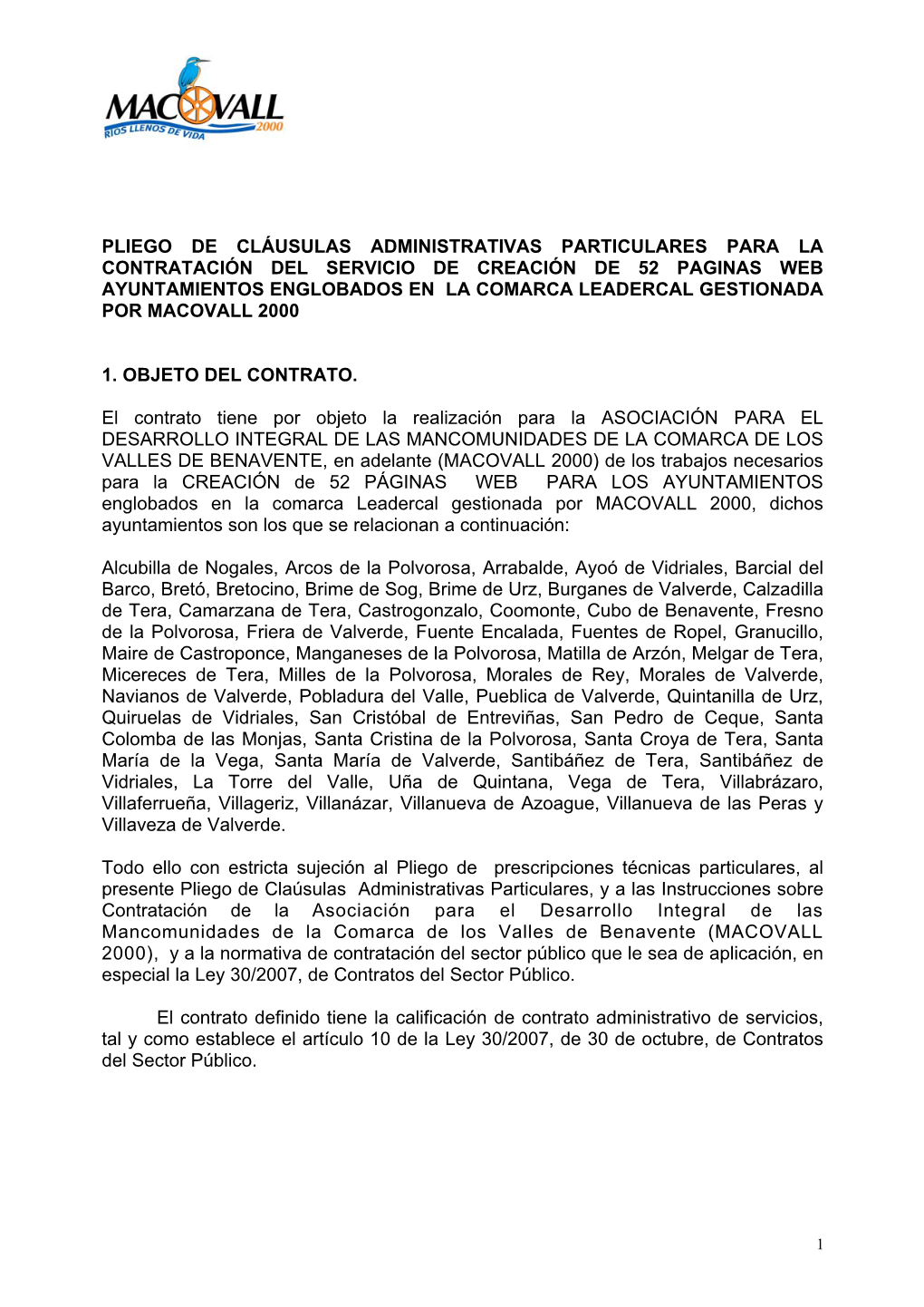 Pliego De Cláusulas Administrativas Particulares Para La