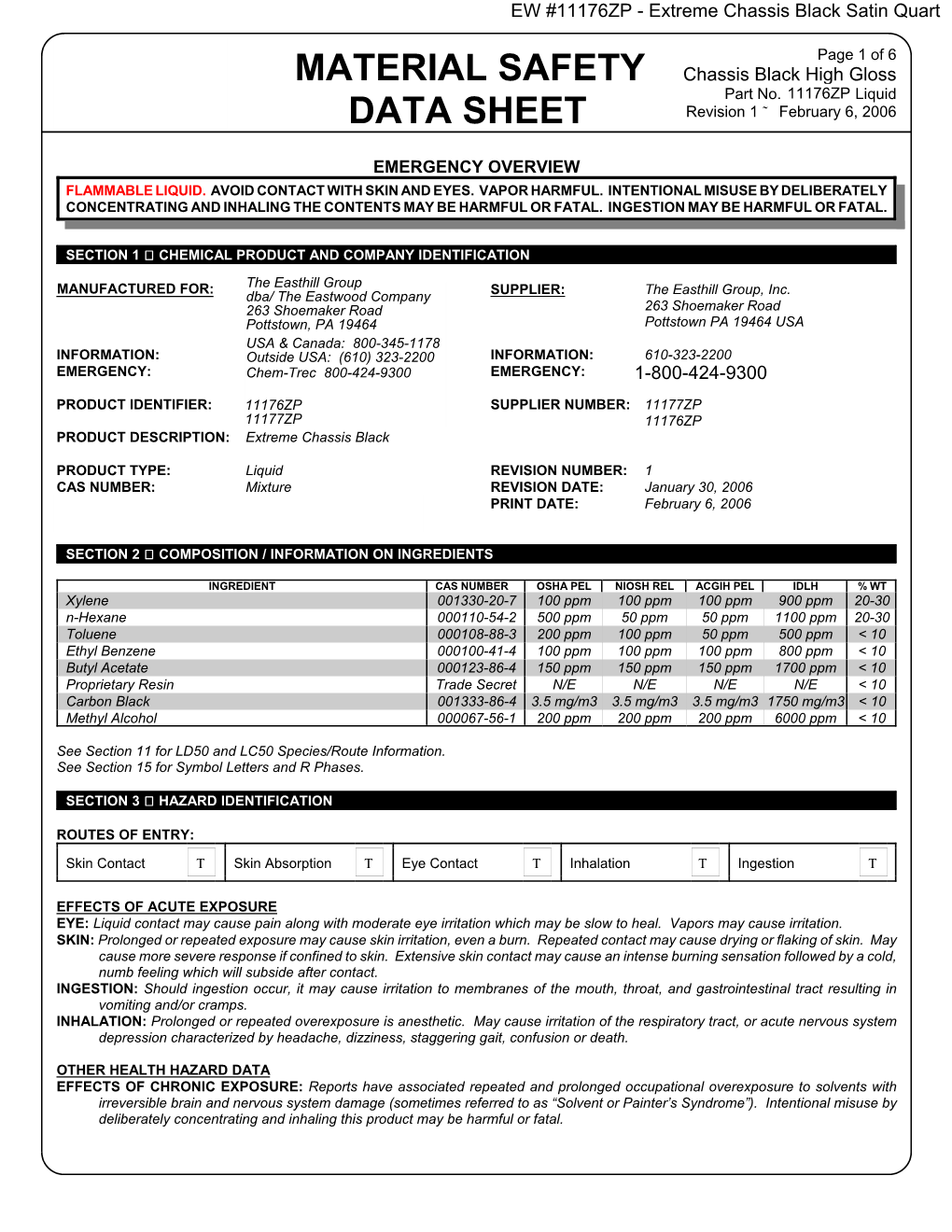 (Eastwood)\WPD Files\MSDS Easthill E6271CT Chassis B