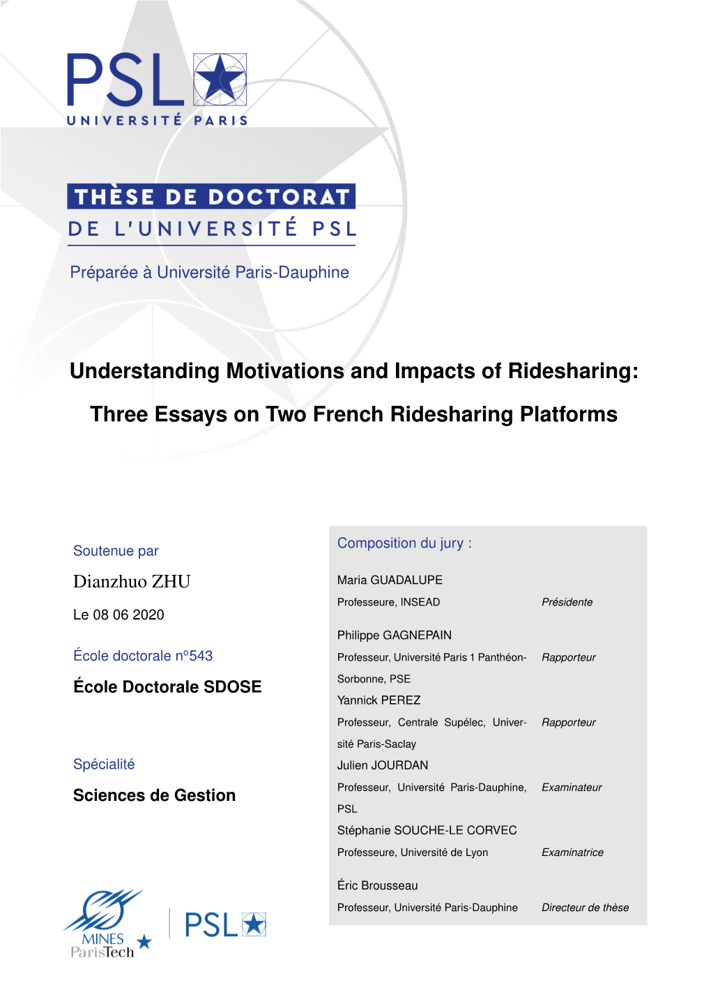 Understanding Motivations and Impacts of Ridesharing: Three