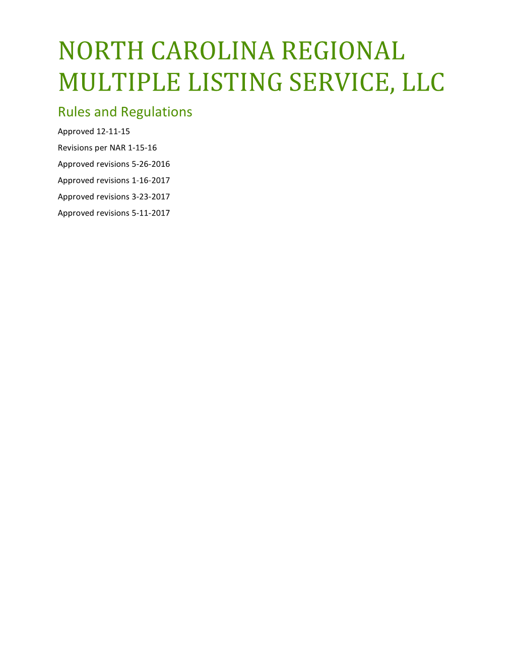 North Carolina Regional Multiple Listing Service