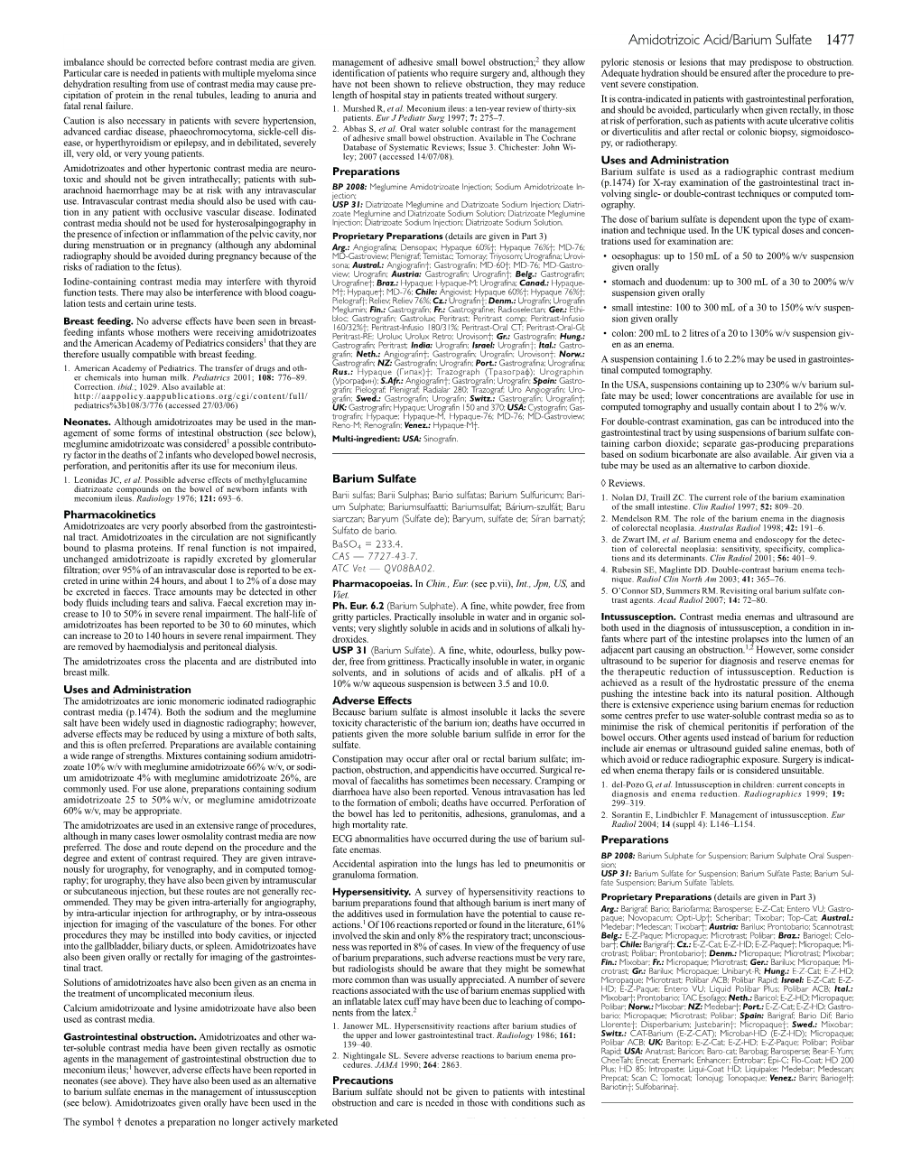 Amidotrizoic Acid/Barium Sulfate 1477 Imbalance Should Be Corrected Before Contrast Media Are Given