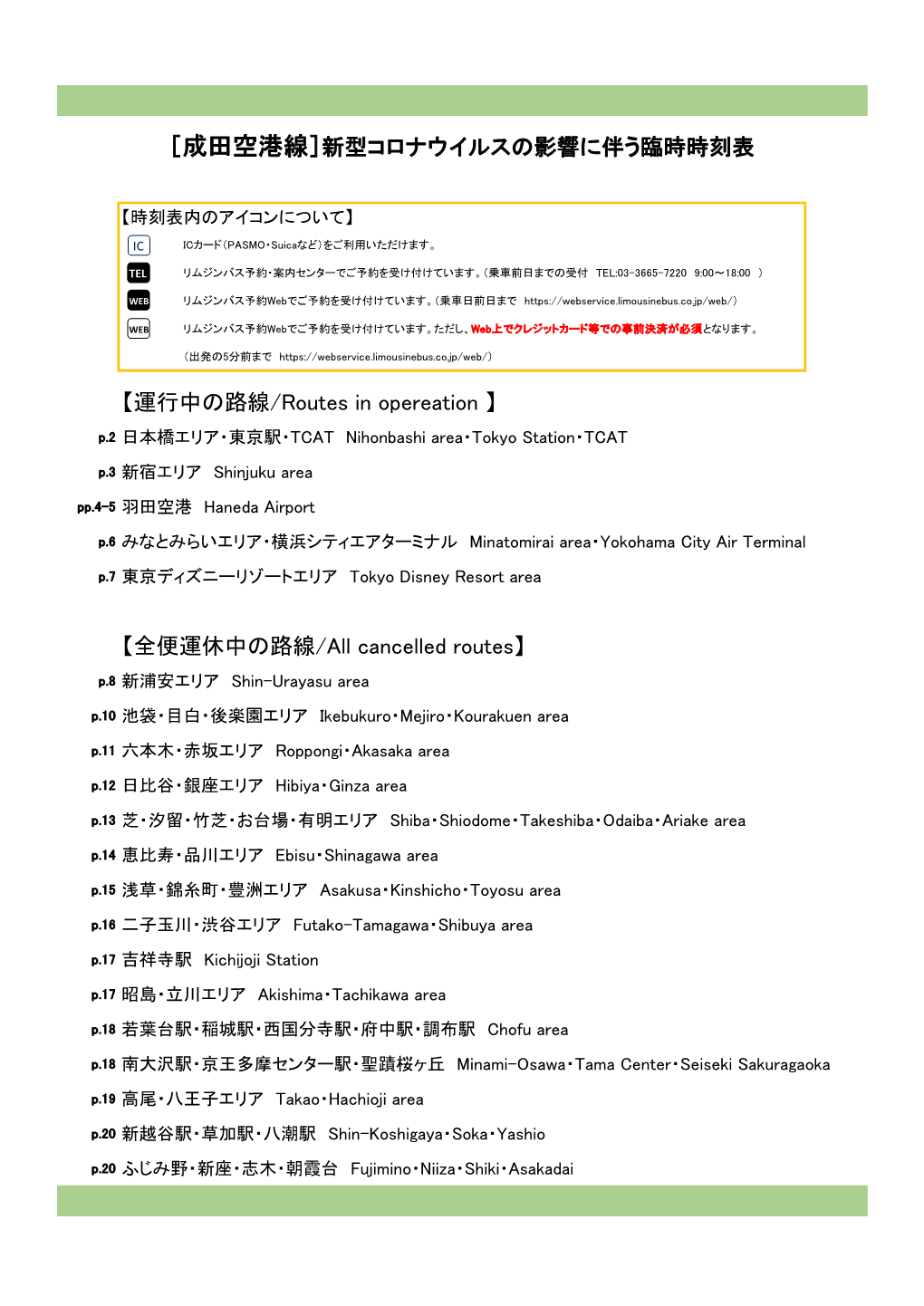 【全便運休中の路線/All Cancelled Routes】 ［成田空港線］新型