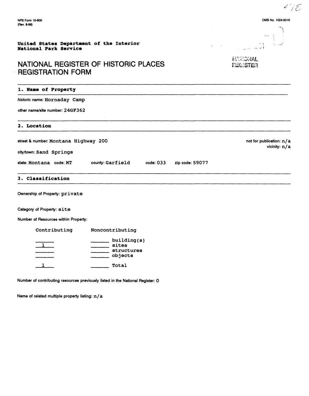 National Register of Historic Places Faster Registration Form