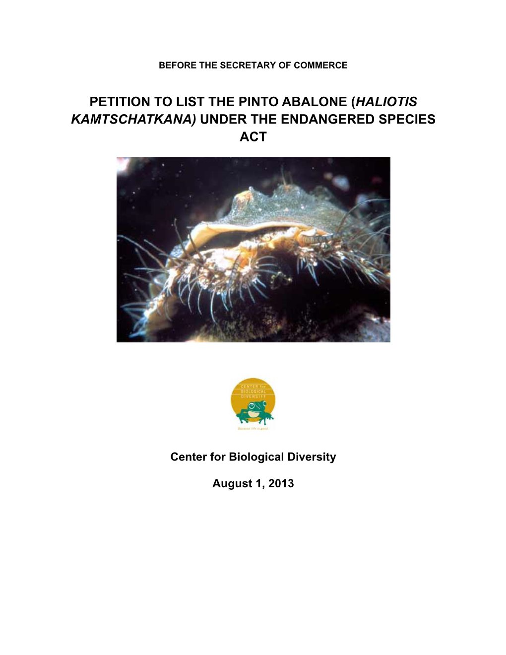 Petition to Protect the Pinto Abalone