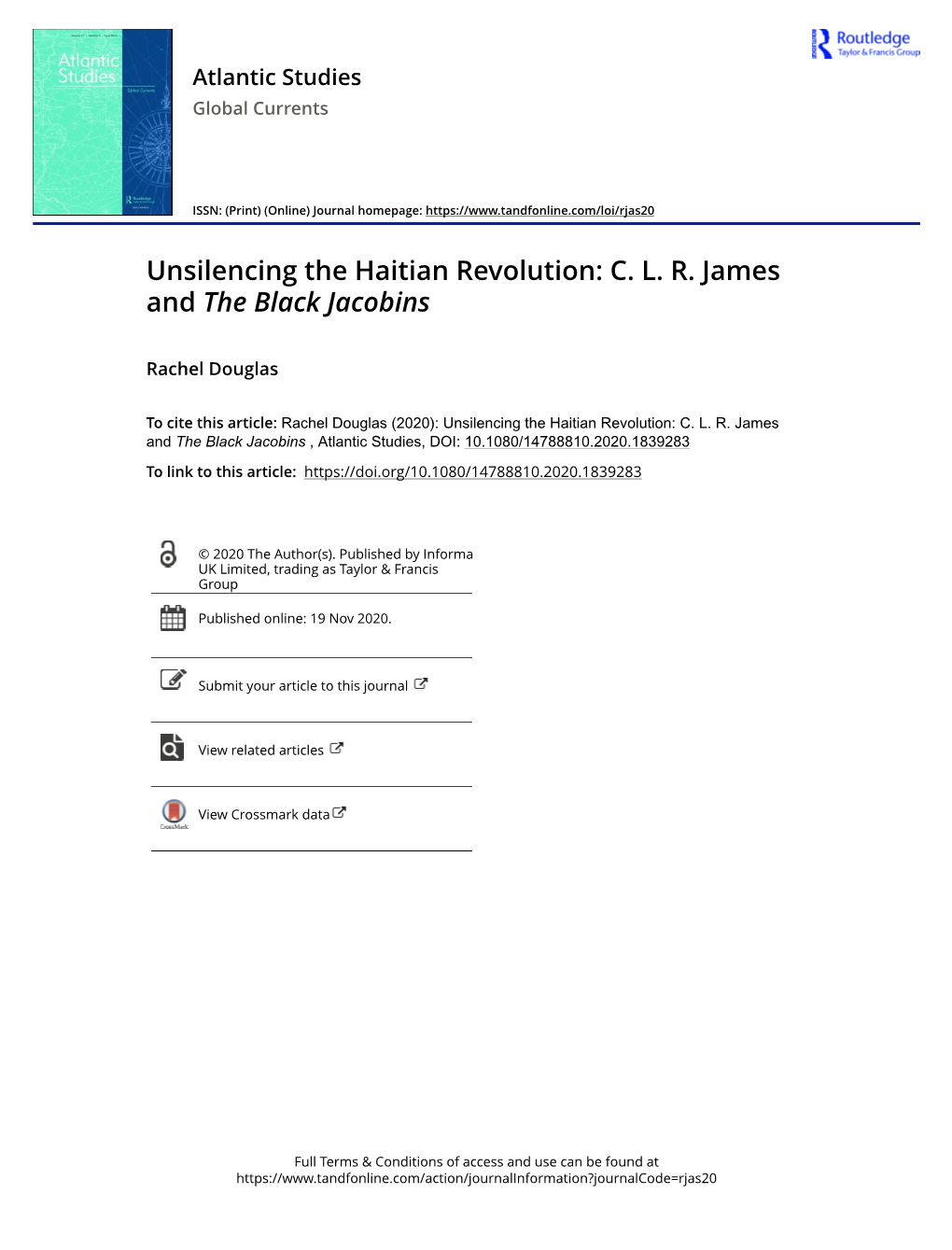 CLR James and the Black Jacobins
