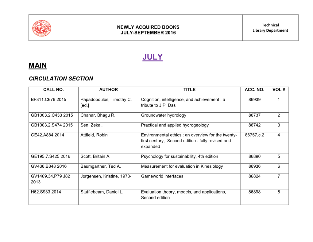 Circulation Section