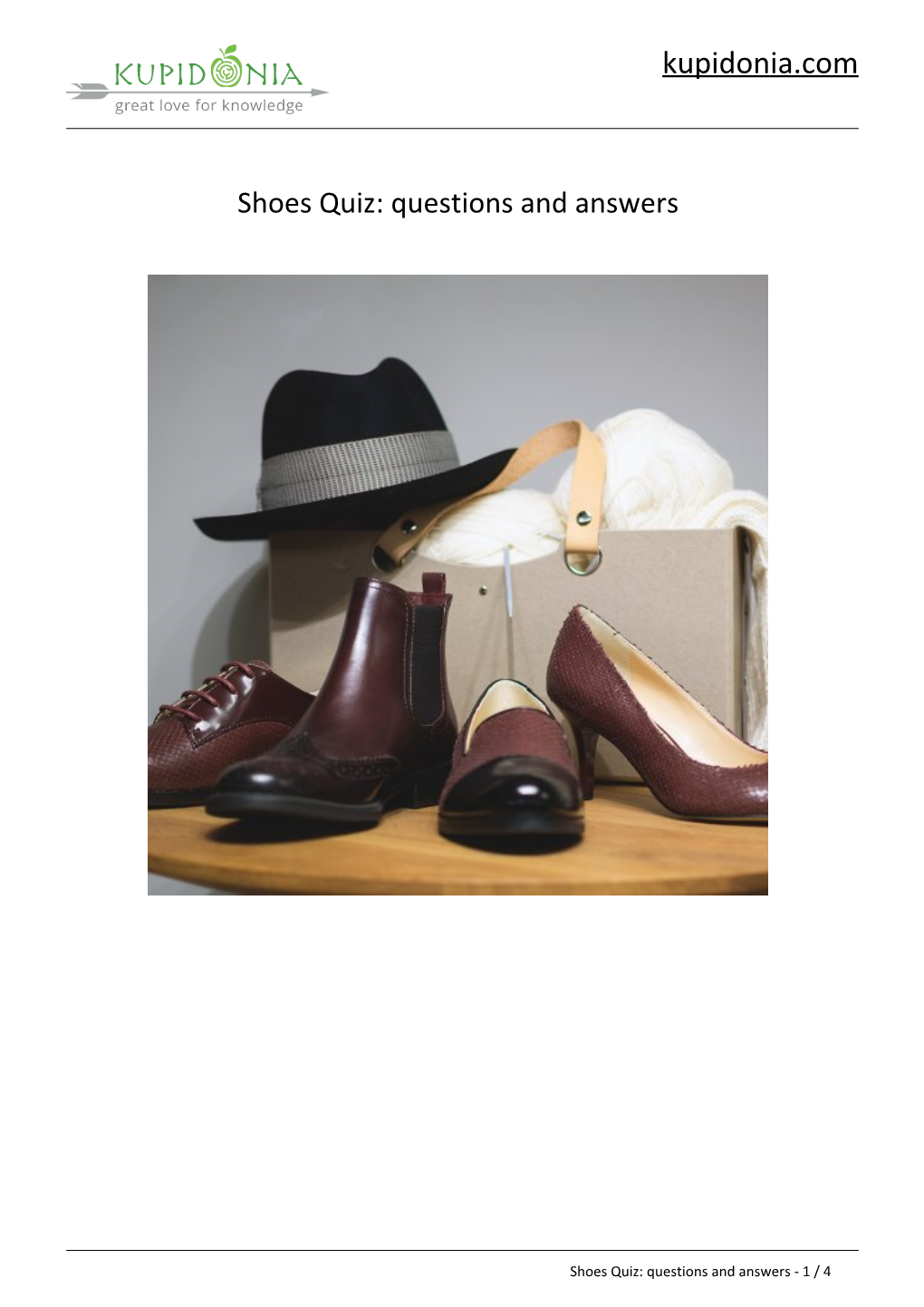 Shoes Quiz: Questions and Answers