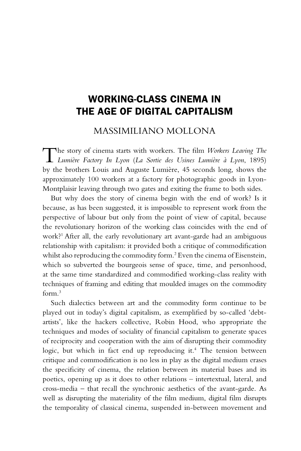 Working-Class Cinema in the Age of Digital Capitalism