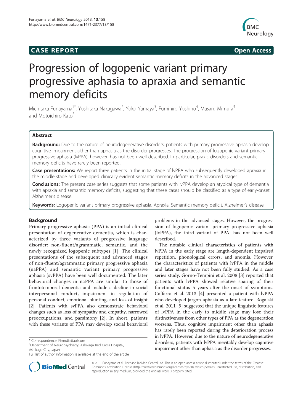 Progression of Logopenic Variant Primary Progressive Aphasia To