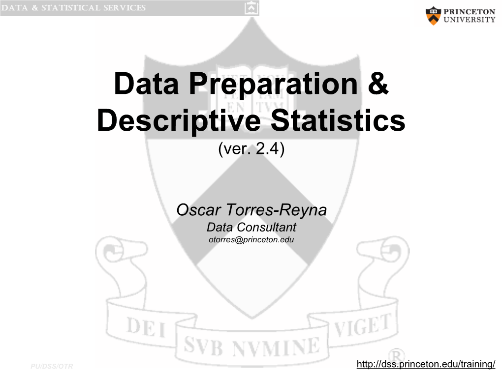 Data Preparation & Descriptive Statistics