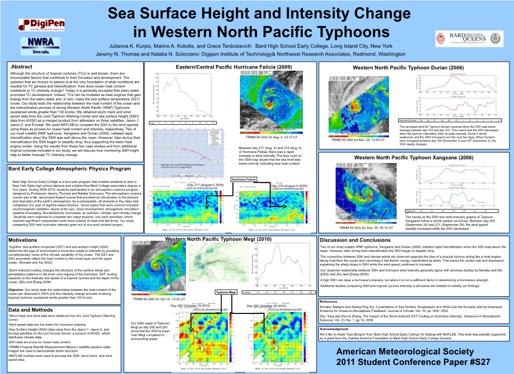 American Meteorological Society 2011 Student Conference Paper