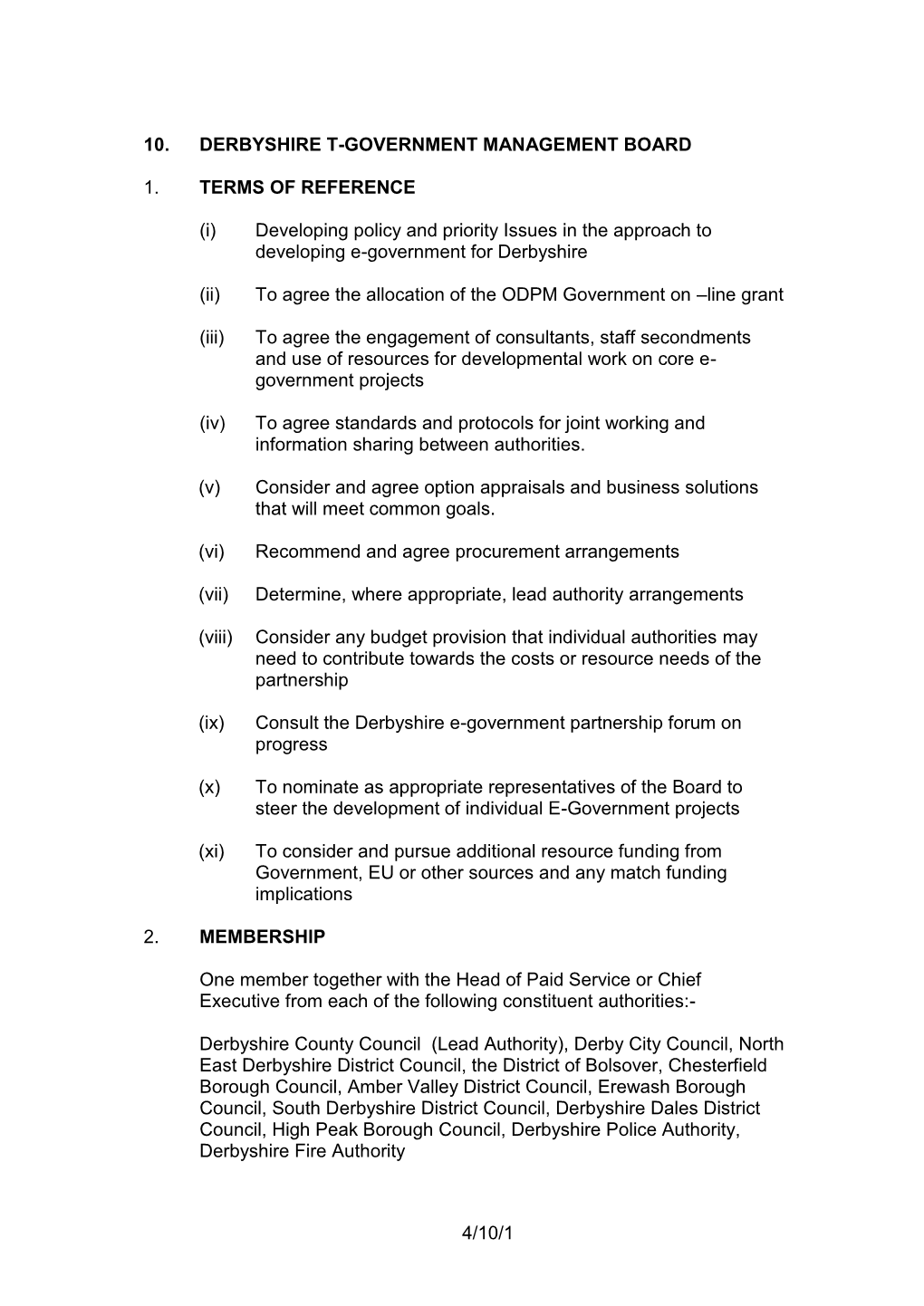 Derbyshire T-Government Management Board