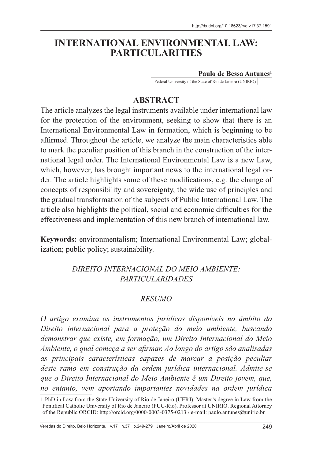 International Environmental Law: Particularities
