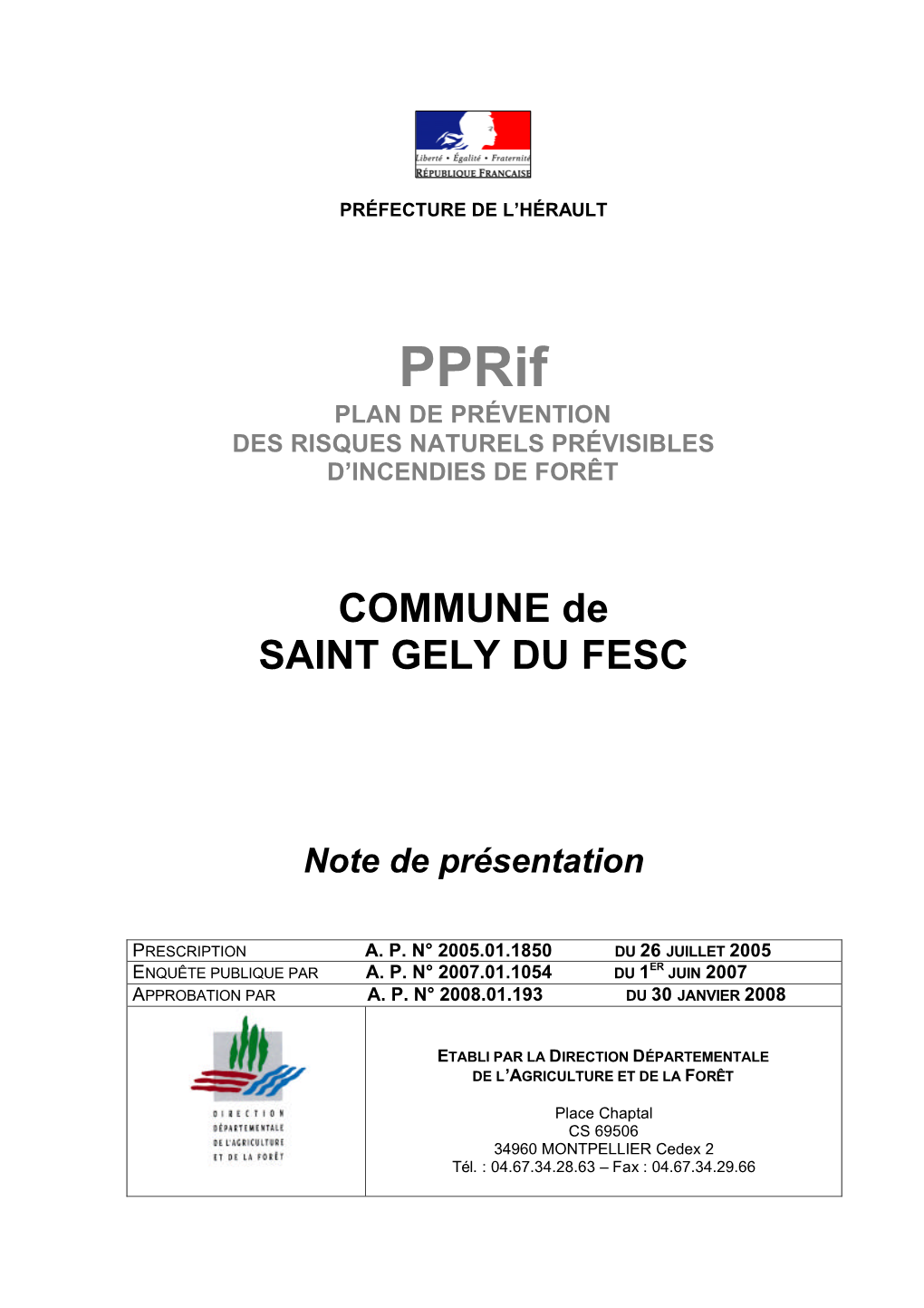 COMMUNE De SAINT GELY DU FESC