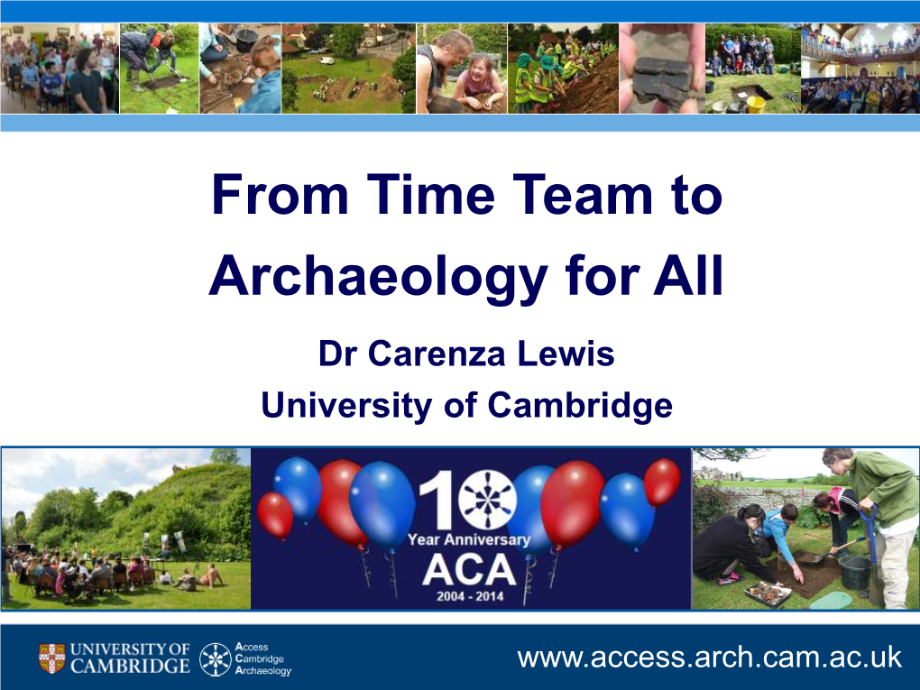 From Time Team to Archaeology for All