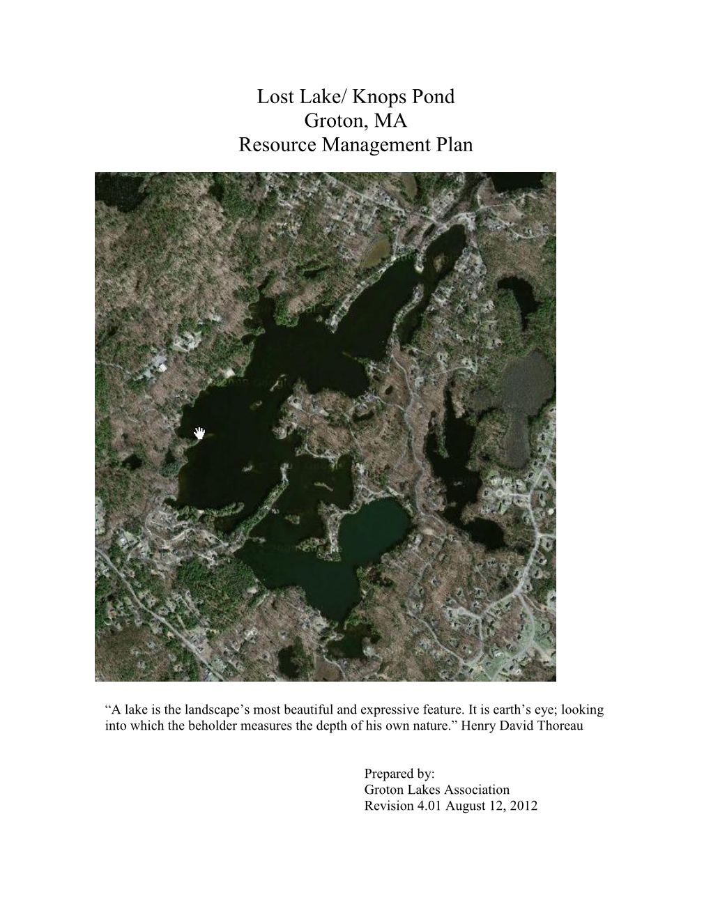 Lost Lake/ Knops Pond Groton, MA Resource Management Plan