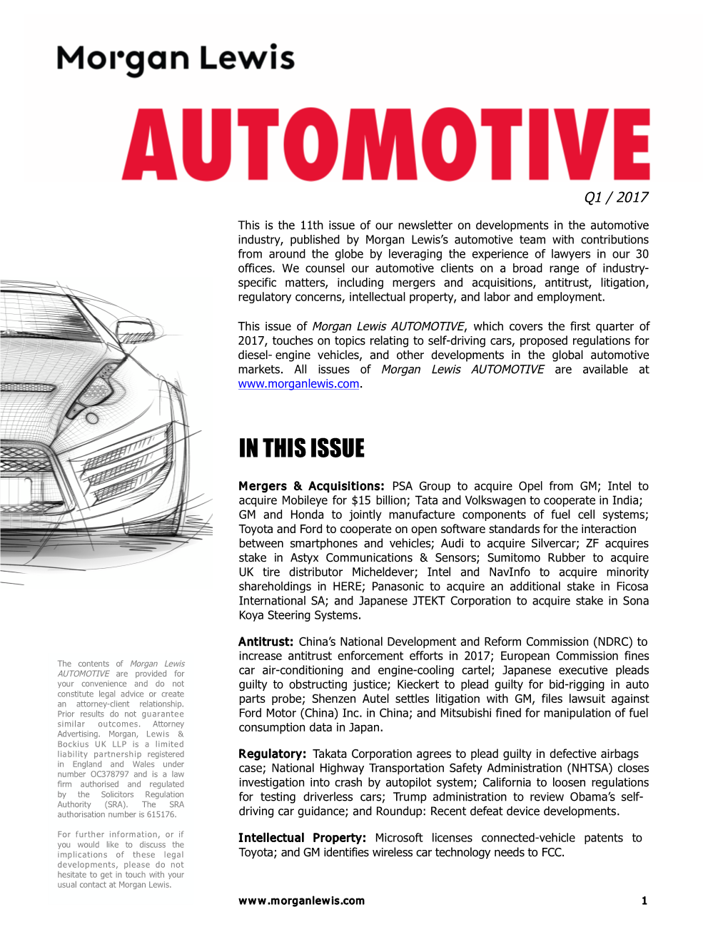 Read the Latest Issue of Morgan Lewis Automotive