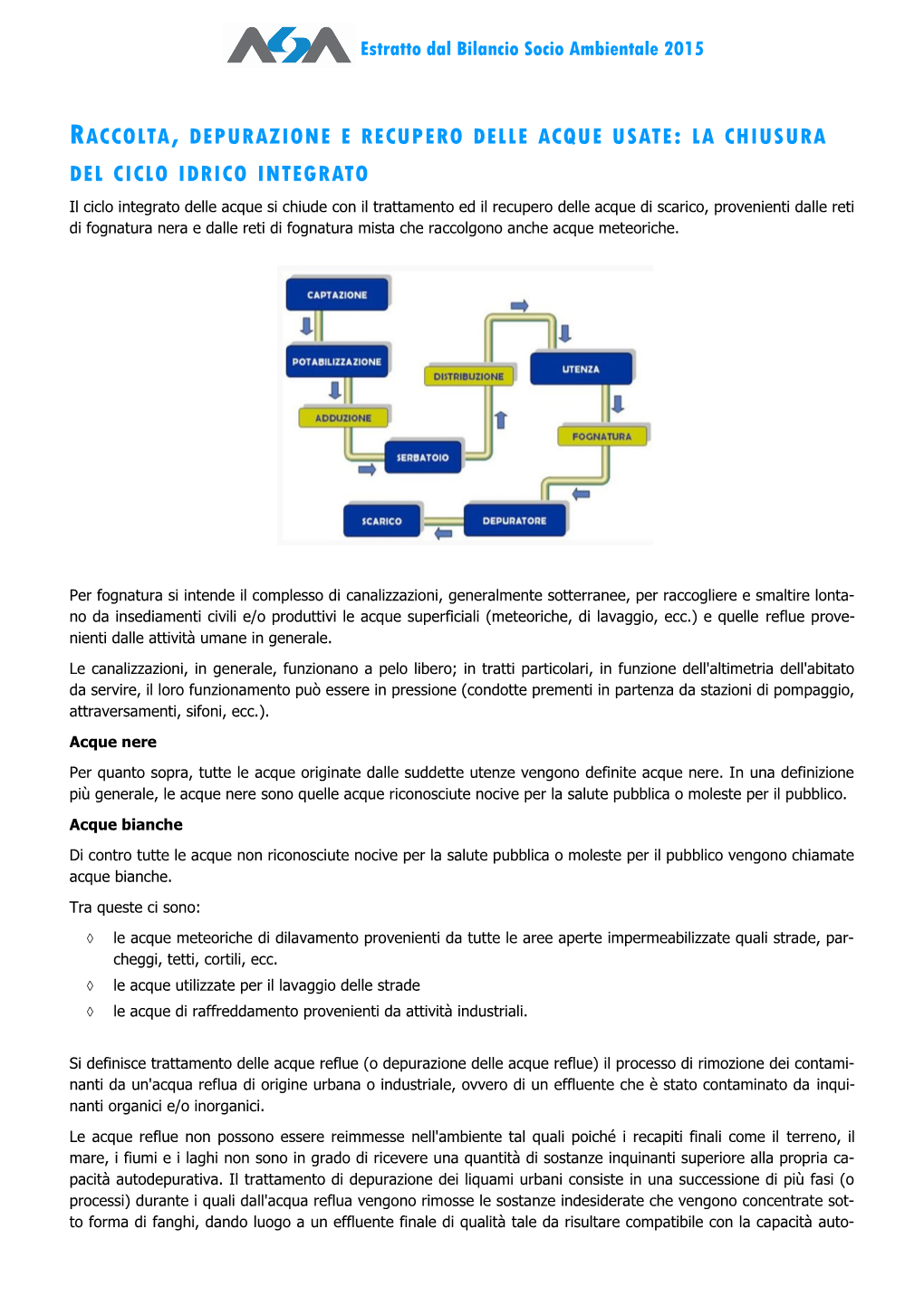 Raccolta, Depurazione E Recupero Delle Acque Usate : La Chiusura Del Ciclo Idrico Integrato