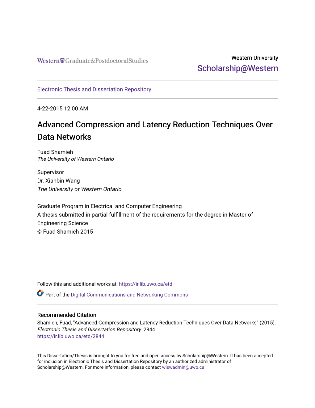 Advanced Compression and Latency Reduction Techniques Over Data Networks