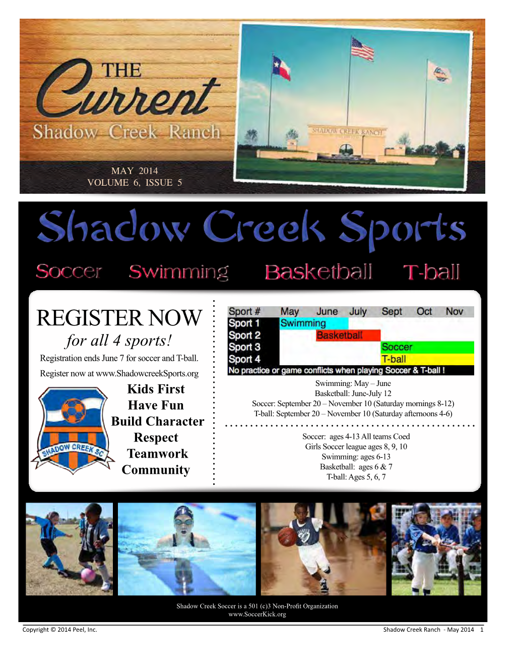 REGISTER NOW for All 4 Sports! Registration Ends June 7 for Soccer and T-Ball