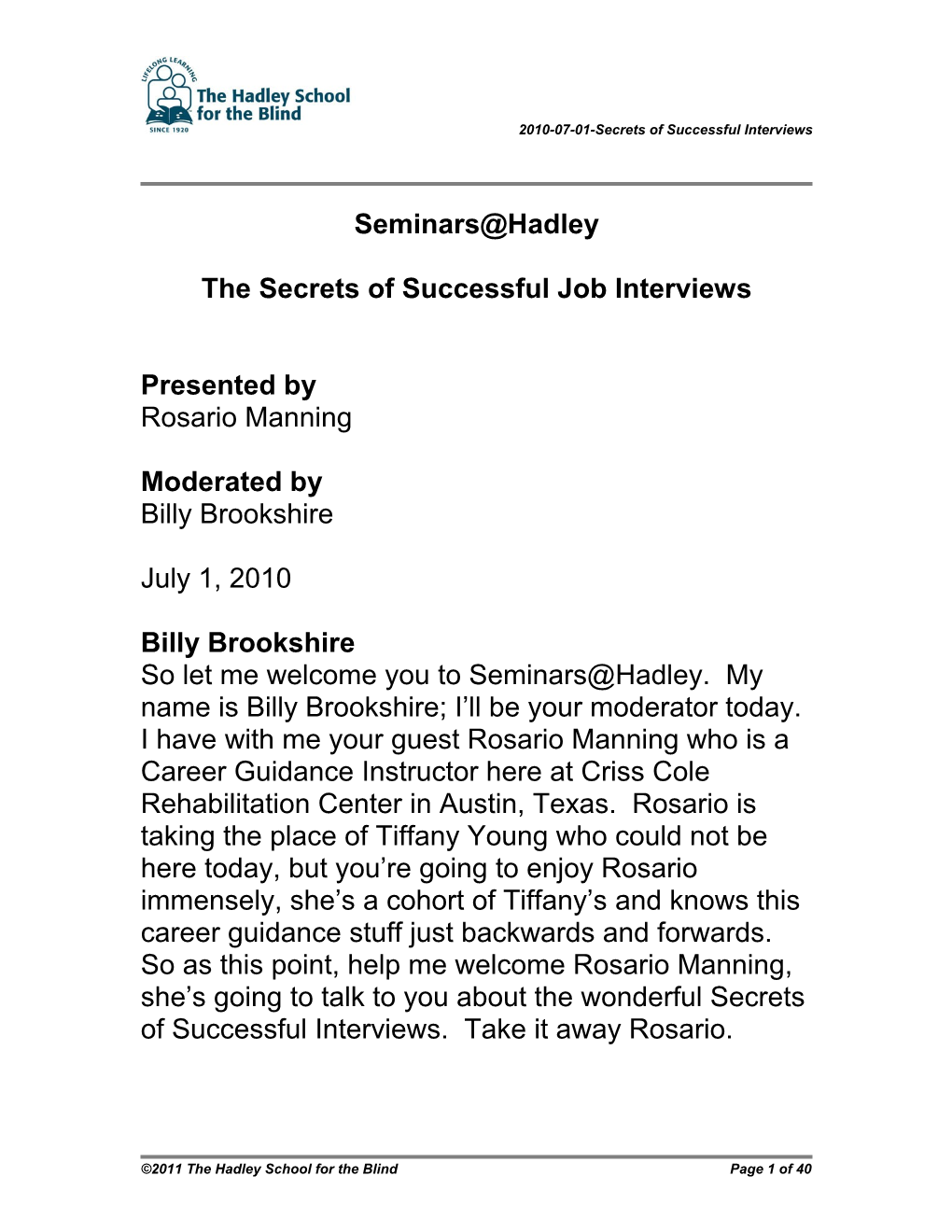 2010-07-01-Secrets of Successful Interviews