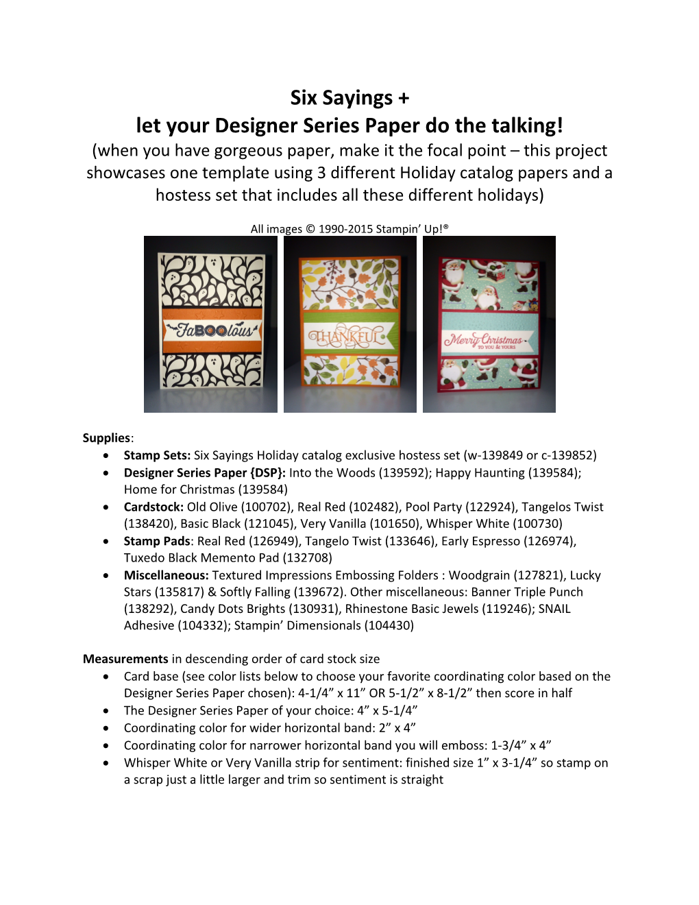 Let Your Designer Series Paper Do the Talking!