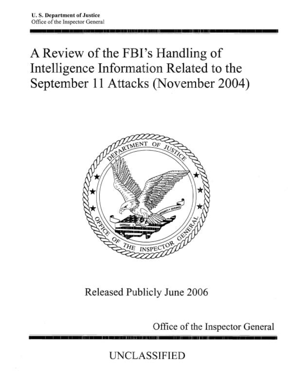 A Review of the FBI's Handling of Intelligence Information Related To