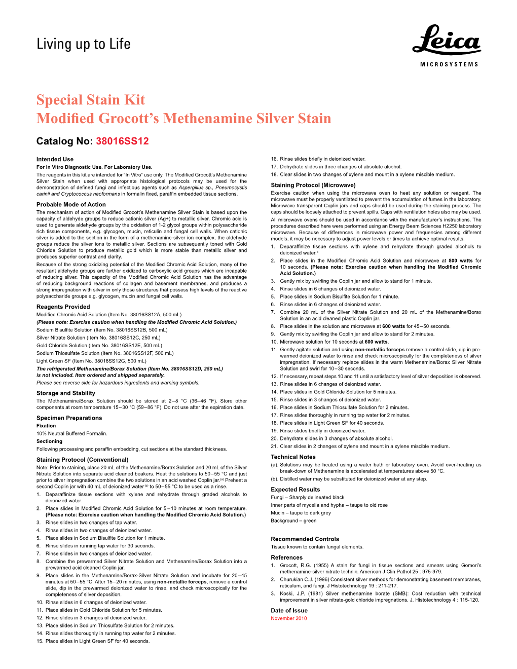 Living up to Life Special Stain Kit Modified Grocott's Methenamine