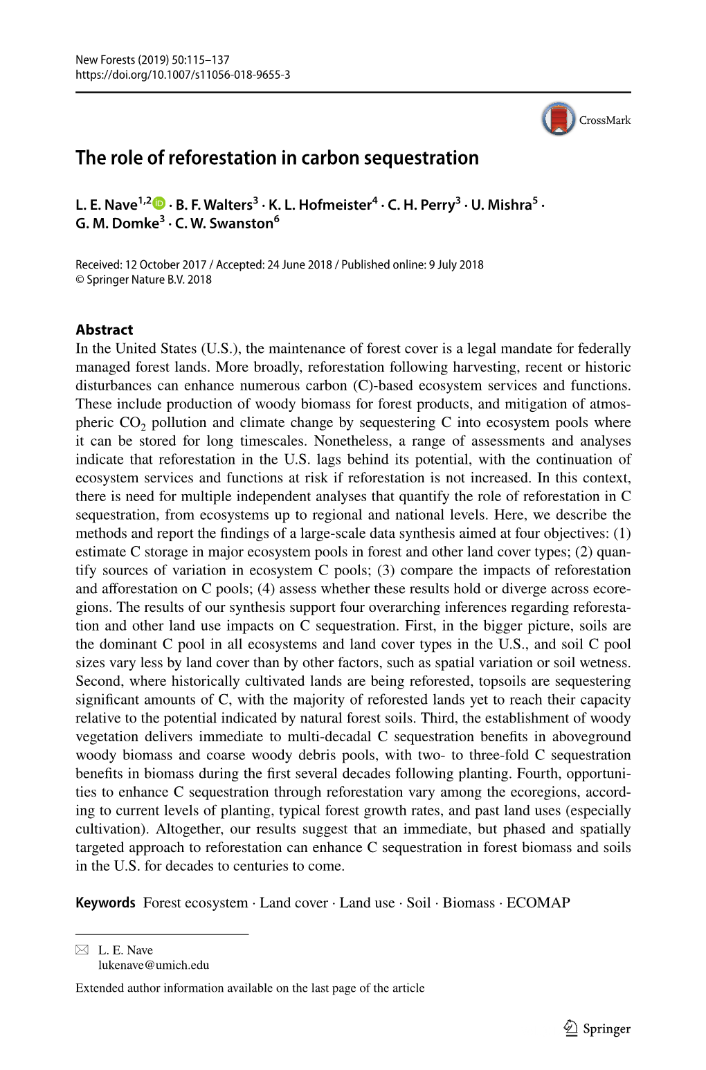 The Role of Reforestation in Carbon Sequestration