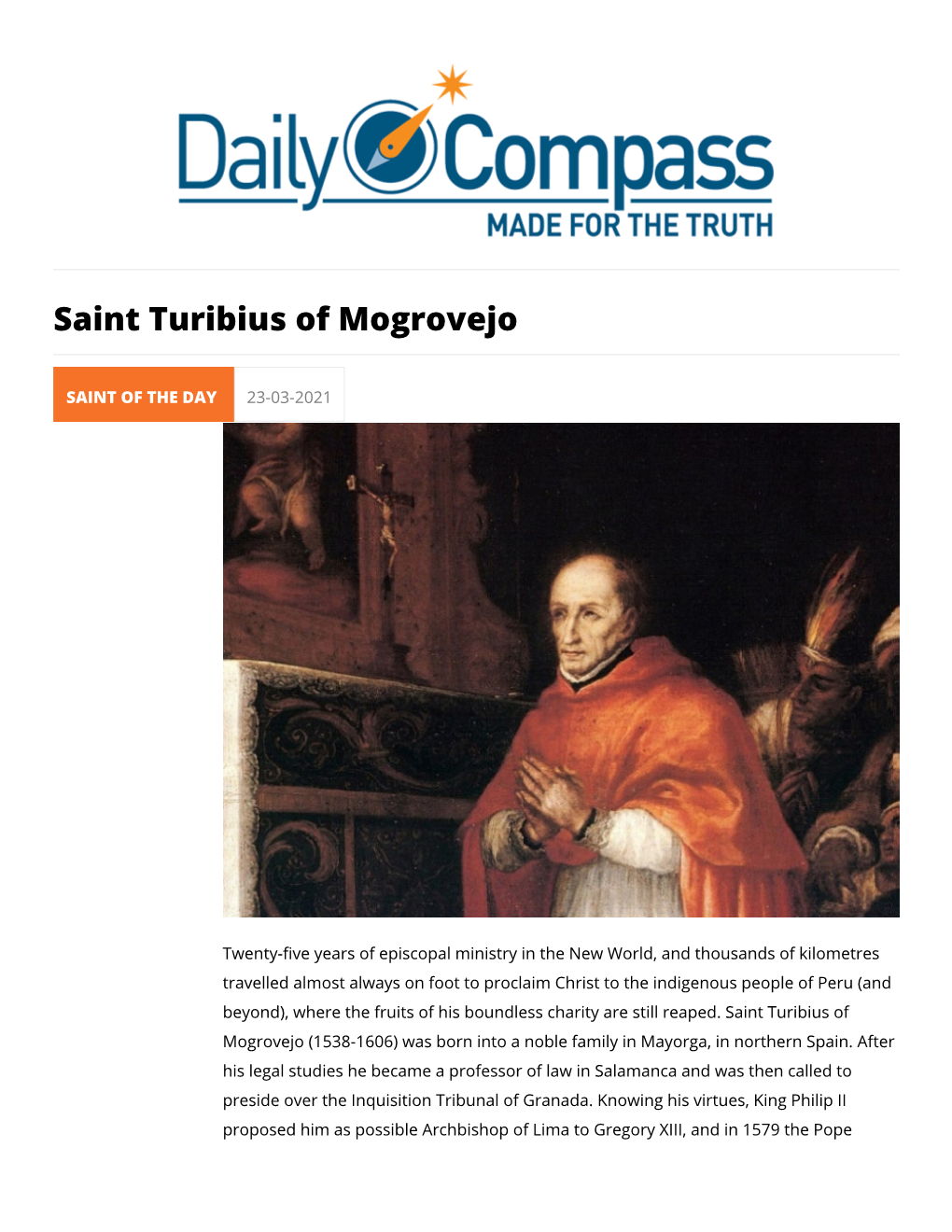 Saint Turibius of Mogrovejo