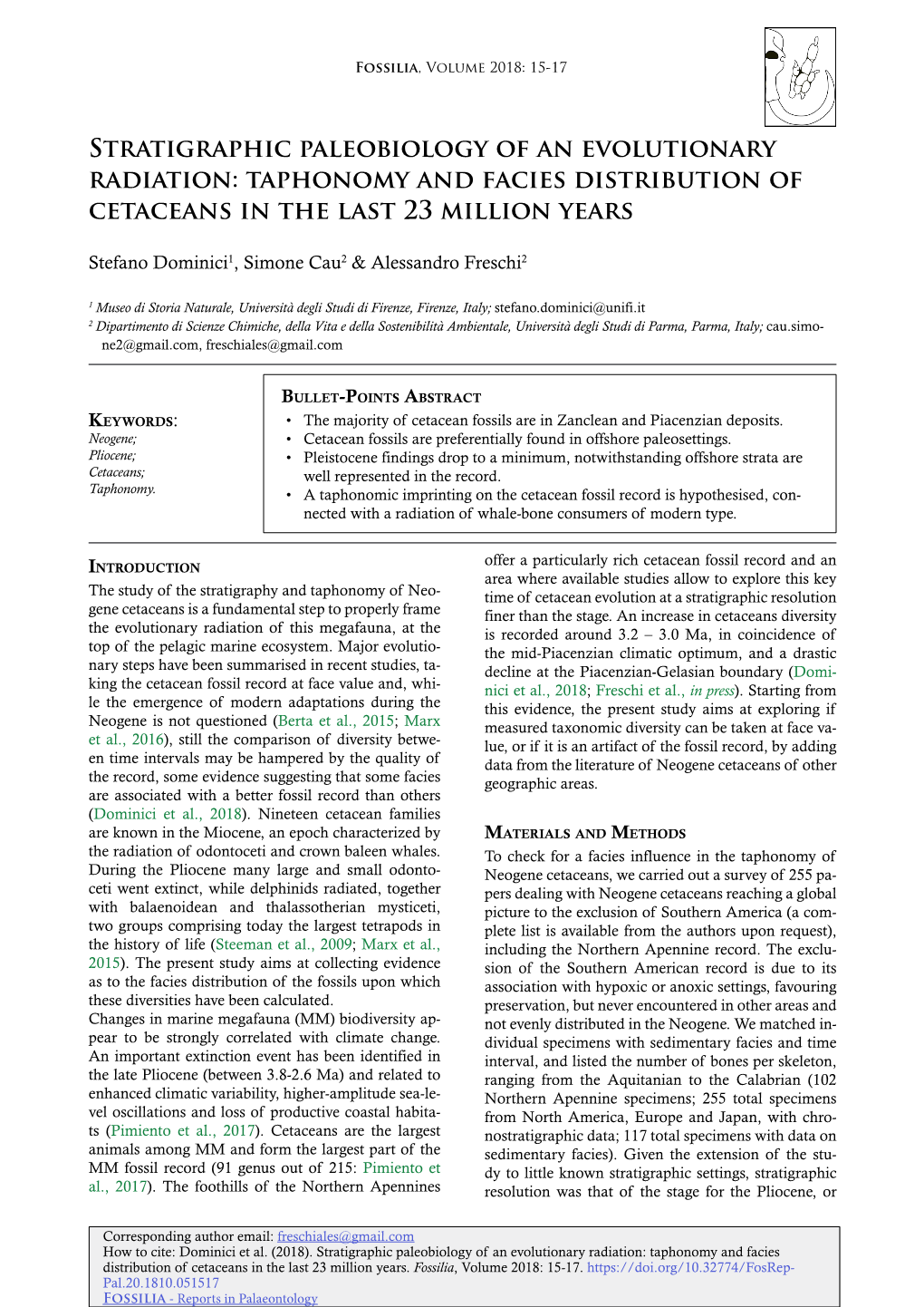 Stratigraphic Paleobiology of an Evolutionary Radiation: Taphonomy and Facies Distribution of Cetaceans in the Last 23 Million Years