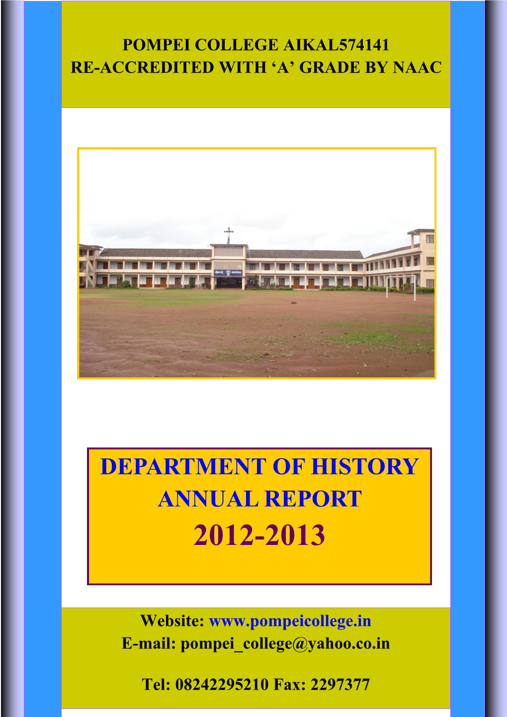 Department of History Annual Report 2012 -2013