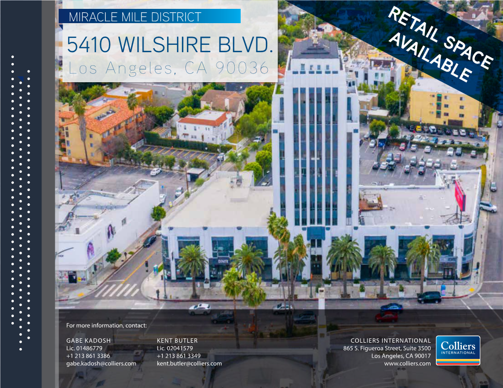 5410 WILSHIRE BLVD. AVAILABLE Los Angeles, CA 90036