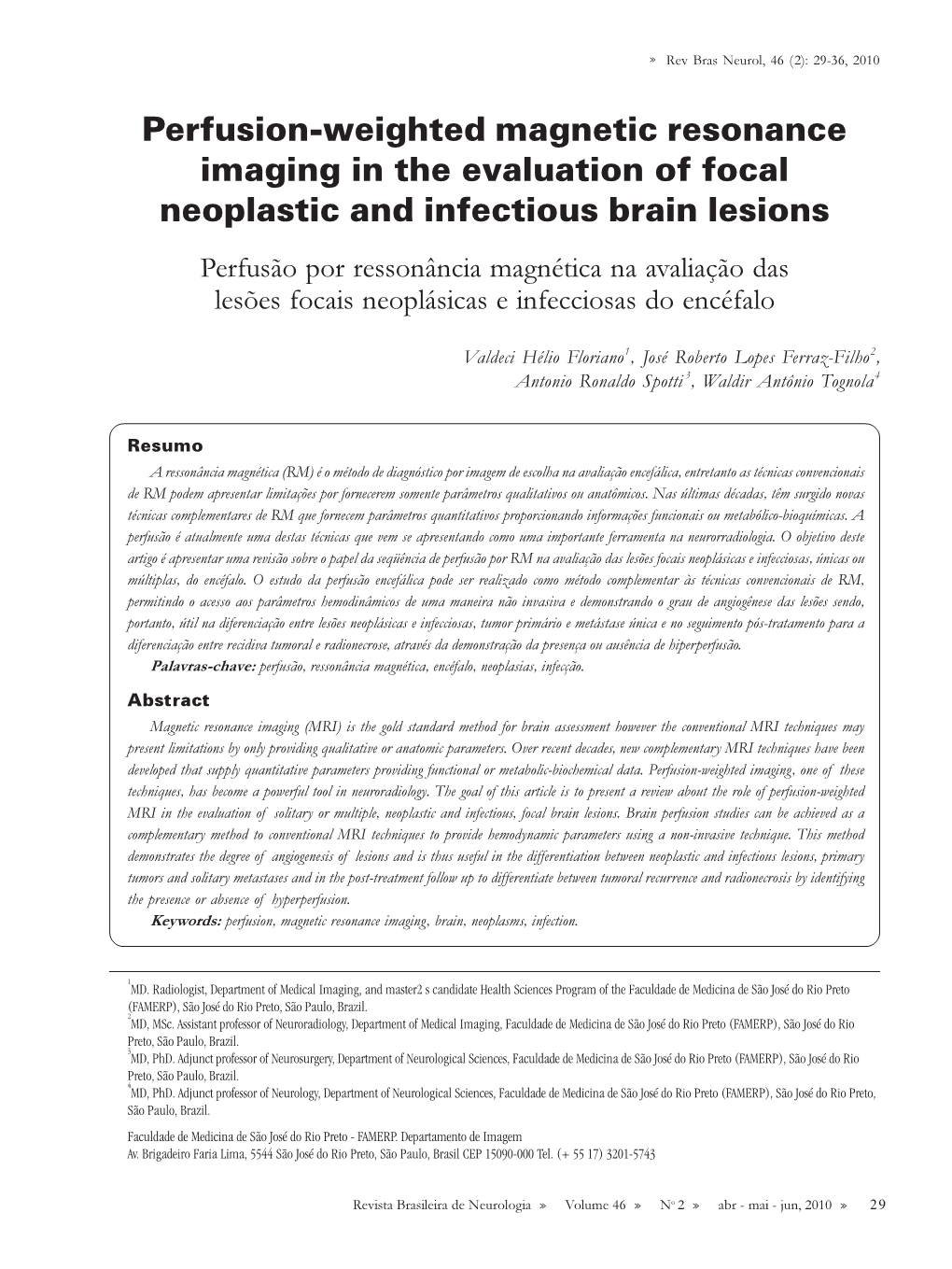 Perfusion-Weighted Magnetic Resonance Imaging in The