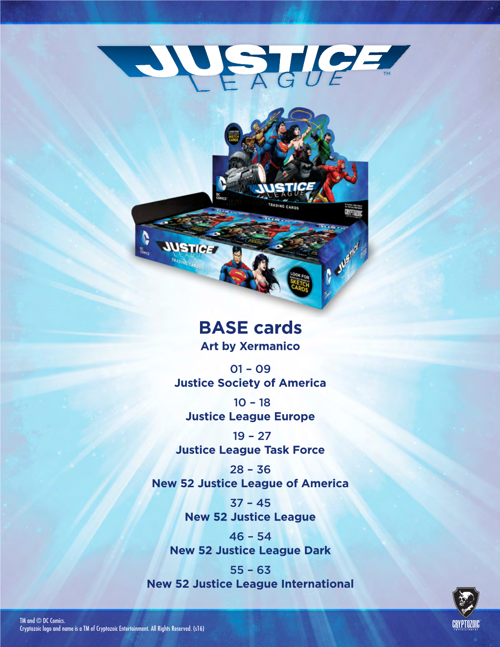 2016 Cryptozoic DC Justice League Checklist