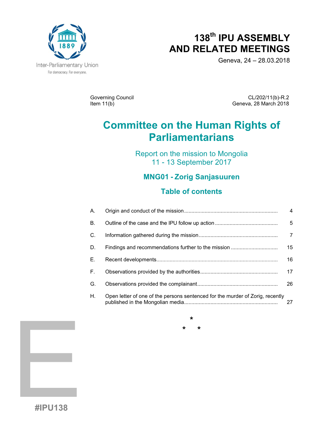 Committee on the Human Rights of Parliamentarians