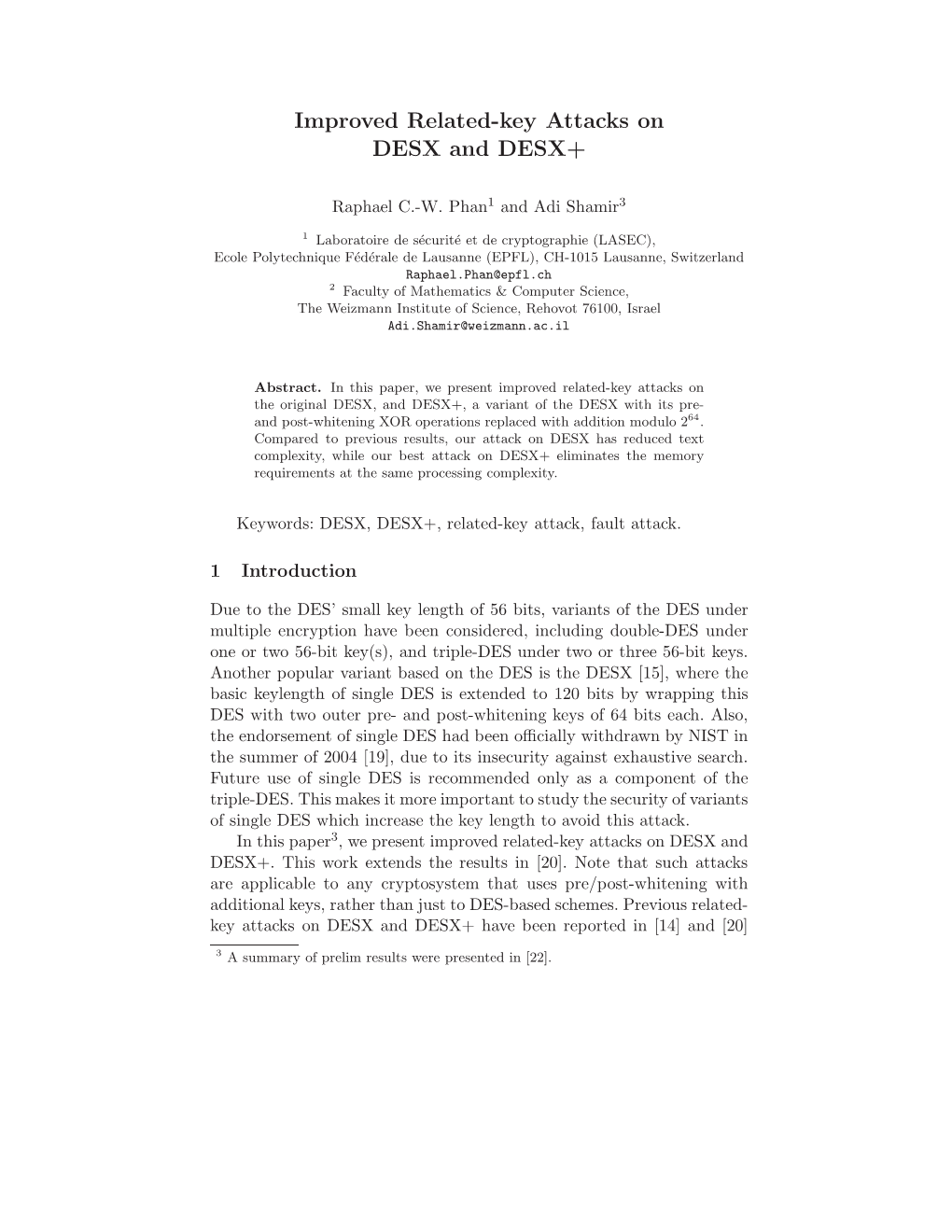 Improved Related-Key Attacks on DESX and DESX+