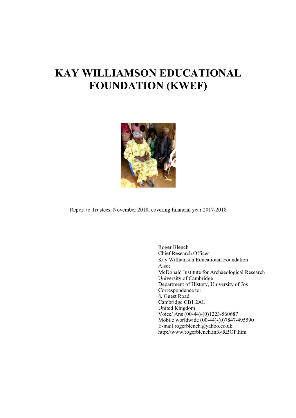 Kay Williamson Educational Foundation (Kwef)