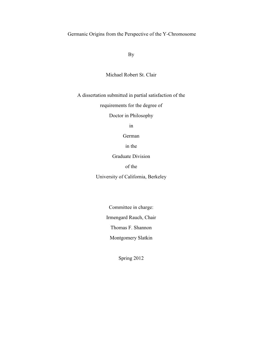 Germanic Origins from the Perspective of the Y-Chromosome